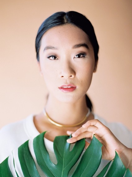 Stylish mod engagement photos on Galiano Island