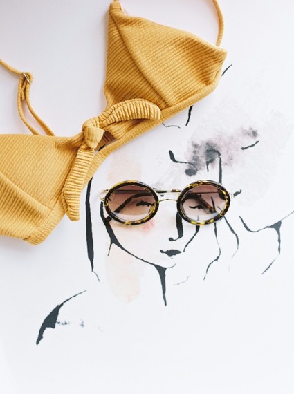 Stylish mod engagement photos on Galiano Island