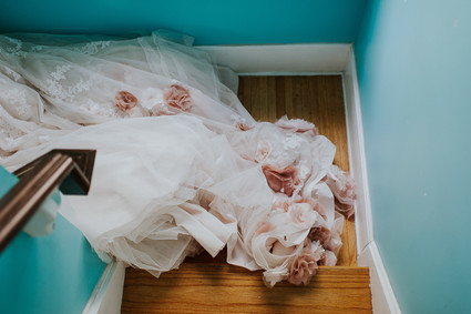 feminine wedding dress details