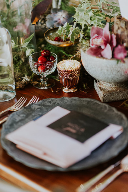 Moody foodie wedding in Edmonton