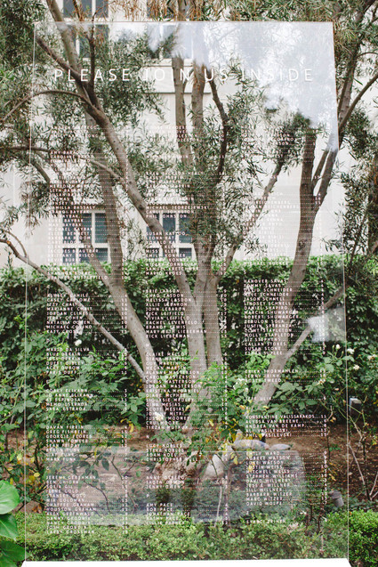 acrylic seating chart for a modern wedding