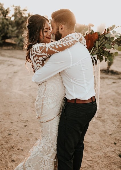 Bohemian road trip elopement ideas in Joshua Tree