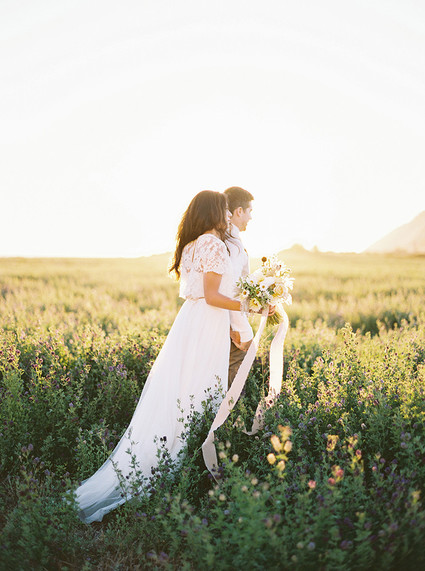 Golden hour late summer farmhouse wedding inspiration
