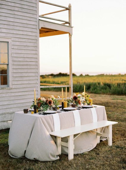 Golden hour late summer farmhouse wedding inspiration