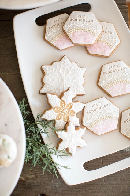 Feminine winter wonderland 1st birthday party Inspiration