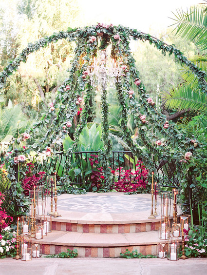 Jewel Tone garden wedding editorial at Eden Gardens Inspiration