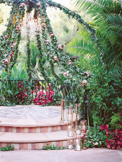 Jewel Tone garden wedding editorial at Eden Gardens