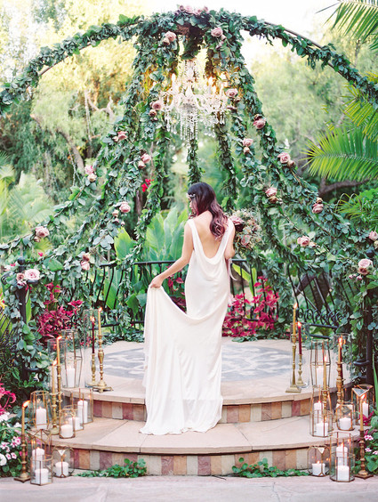 Jewel Tone garden wedding editorial at Eden Gardens