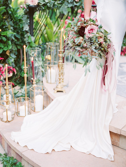 Jewel Tone garden wedding editorial at Eden Gardens Inspiration
