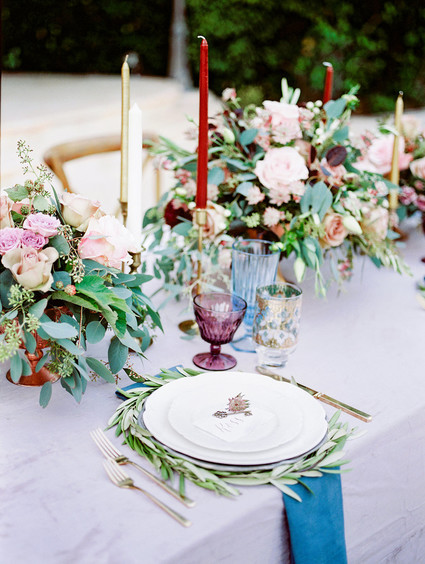 Jewel Tone garden wedding editorial at Eden Gardens