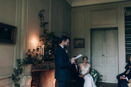 Intimate winter wedding at Chateau de Montplaisant in France
