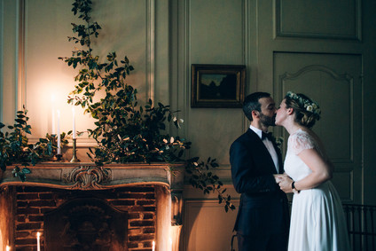 Intimate winter wedding at Chateau de Montplaisant in France