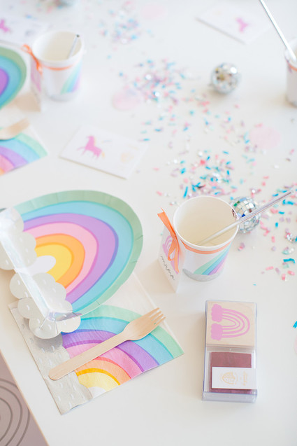 Rainbow pastel unicorn birthday party Inspiration