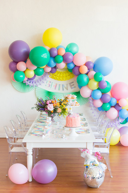 Rainbow pastel unicorn birthday party Inspiration