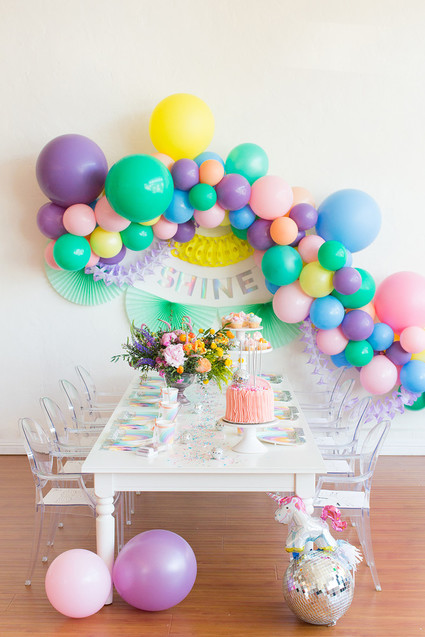 Rainbow pastel unicorn birthday party Inspiration