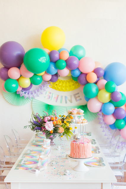 Rainbow pastel unicorn birthday party Inspiration