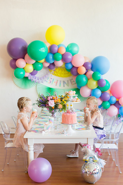 Rainbow pastel unicorn birthday party Inspiration