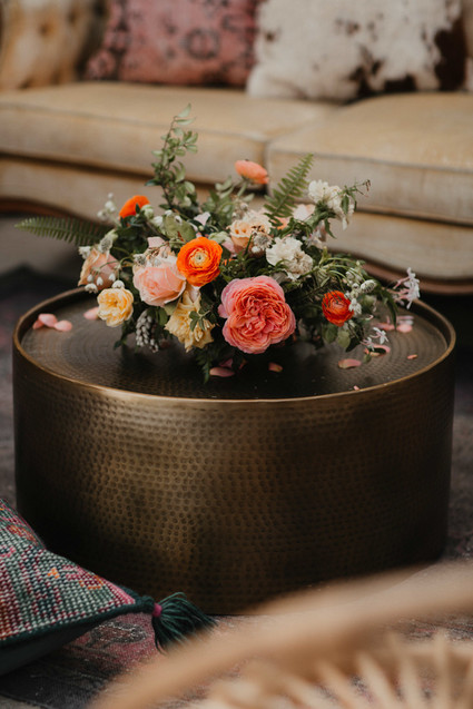 Sunset desert wedding at The Ruin Venue in Joshua Tree