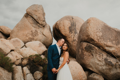 Sunset desert wedding at The Ruin Venue in Joshua Tree