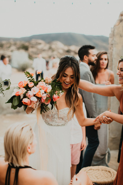 Sunset desert wedding at The Ruin Venue in Joshua Tree