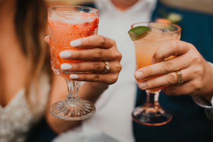 Sunset desert wedding at The Ruin Venue in Joshua Tree