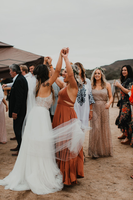 Sunset desert wedding at The Ruin Venue in Joshua Tree