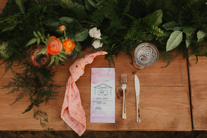 Sunset desert wedding at The Ruin Venue in Joshua Tree