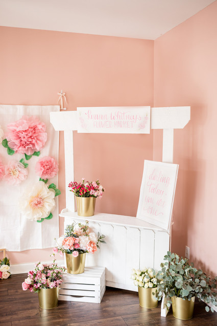 Pink floral first birthday party ideas on 100 Layer Cakelet
