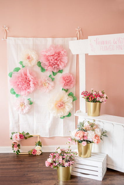 Pink floral first birthday party ideas on 100 Layer Cakelet