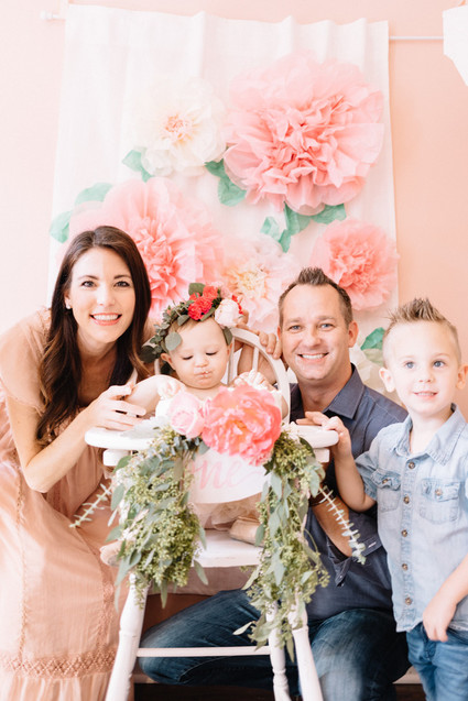 Pink floral first birthday party ideas on 100 Layer Cakelet Inspiration