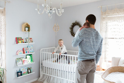 Vintage modern girl's nursery and newborn photos