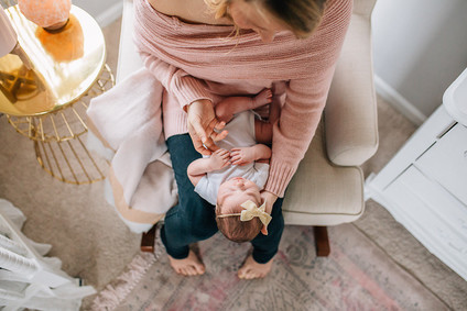 Vintage modern girl's nursery and newborn photos