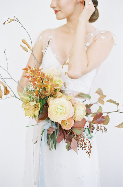 Modern minimal fall wedding inspiration in a loft