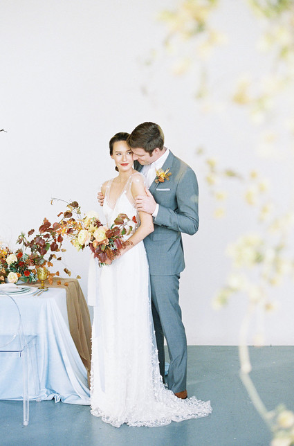 Modern minimal fall wedding inspiration in a loft