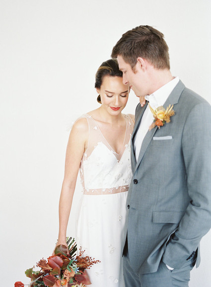 Modern minimal fall wedding inspiration in a loft