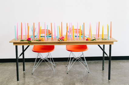 Bright whimsical wedding invites