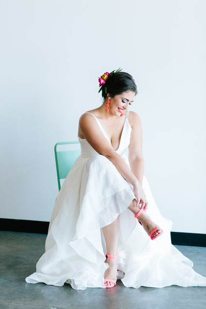 Bright whimsical wedding invites