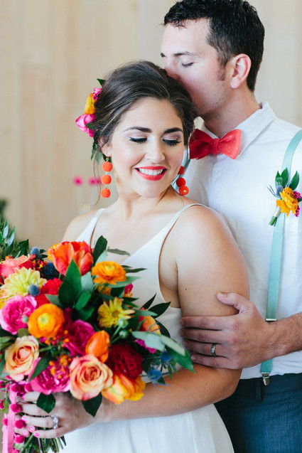 Bright whimsical wedding invites