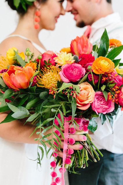 Bright whimsical wedding invites