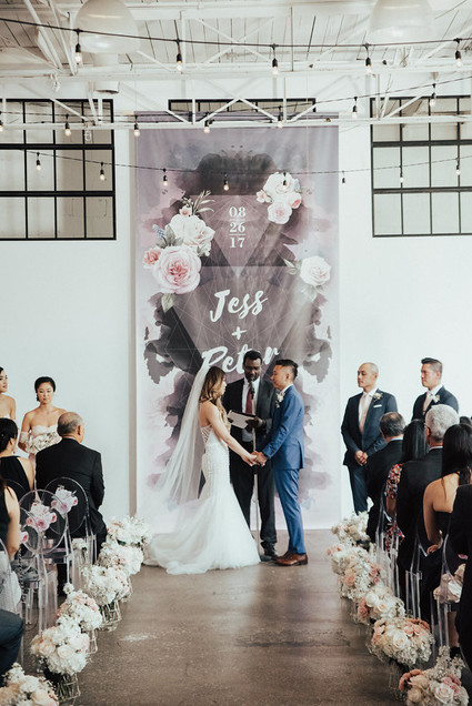 Modern graphic warehouse wedding in Toronto