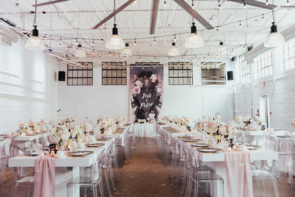 Modern graphic warehouse wedding in Toronto