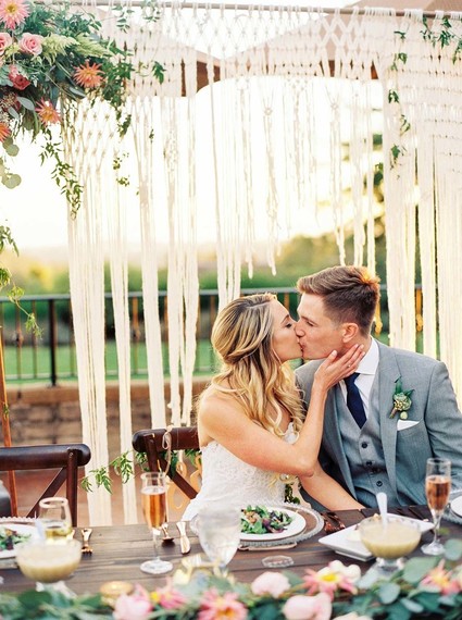 Modern feminine Santa Cruz wedding with boho details