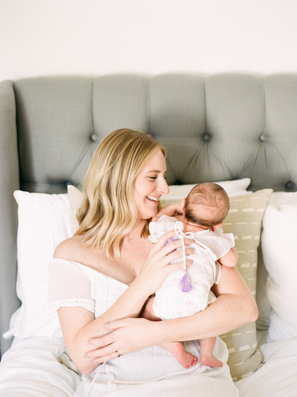 Dreamy white girl's nursery and newborn photos in Los Angeles