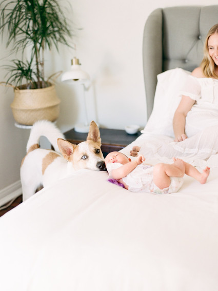 Dreamy white girl's nursery and newborn photos in Los Angeles