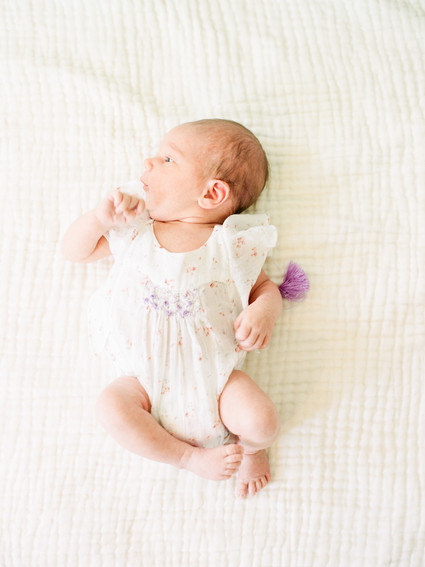Dreamy white girl's nursery and newborn photos in Los Angeles