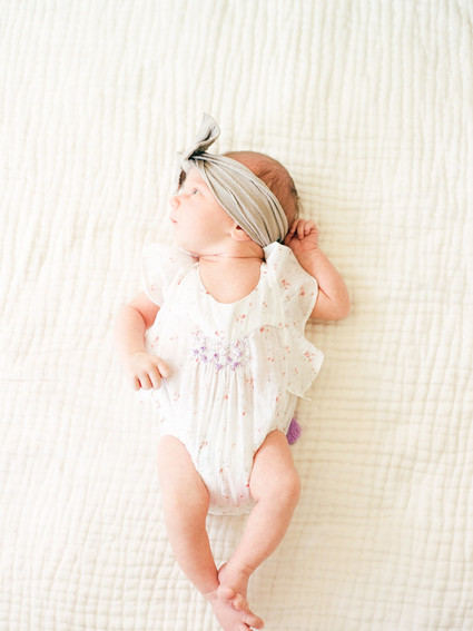 Dreamy white girl's nursery and newborn photos in Los Angeles