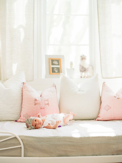 Dreamy white girl's nursery and newborn photos in Los Angeles