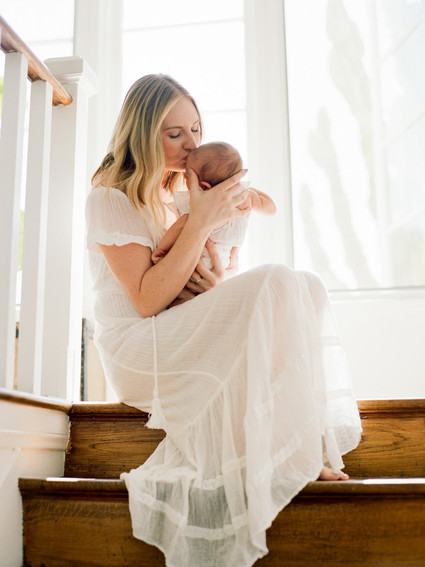 Dreamy white girl's nursery and newborn photos in Los Angeles