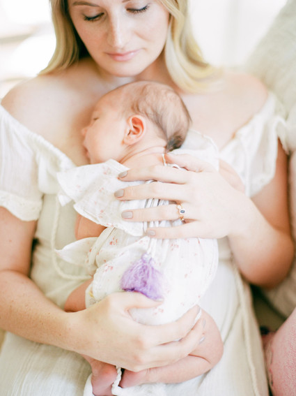Dreamy white girl's nursery and newborn photos in Los Angeles