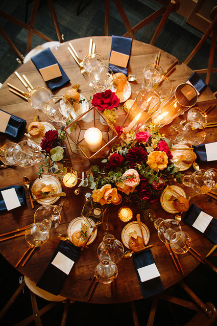 modern fall garden wedding